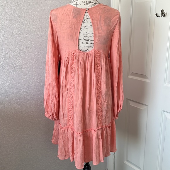 Scoop Prairie Blouson Sleeve Babydoll Shift Dress - Picture 4 of 6